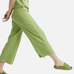 MATE THE LABEL Pistachio Green Thermal Wide Leg Pants